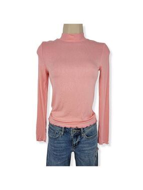 Hippie Rose Cotton Candy Mock collar ribknit XS Junior